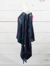 Long poncho two frayed lines Chiapas