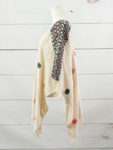 Long poncho two frayed lines Chiapas