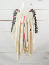 Long poncho two frayed lines Chiapas