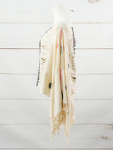 Long poncho two frayed lines Chiapas