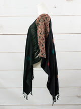 Long poncho two frayed lines Chiapas
