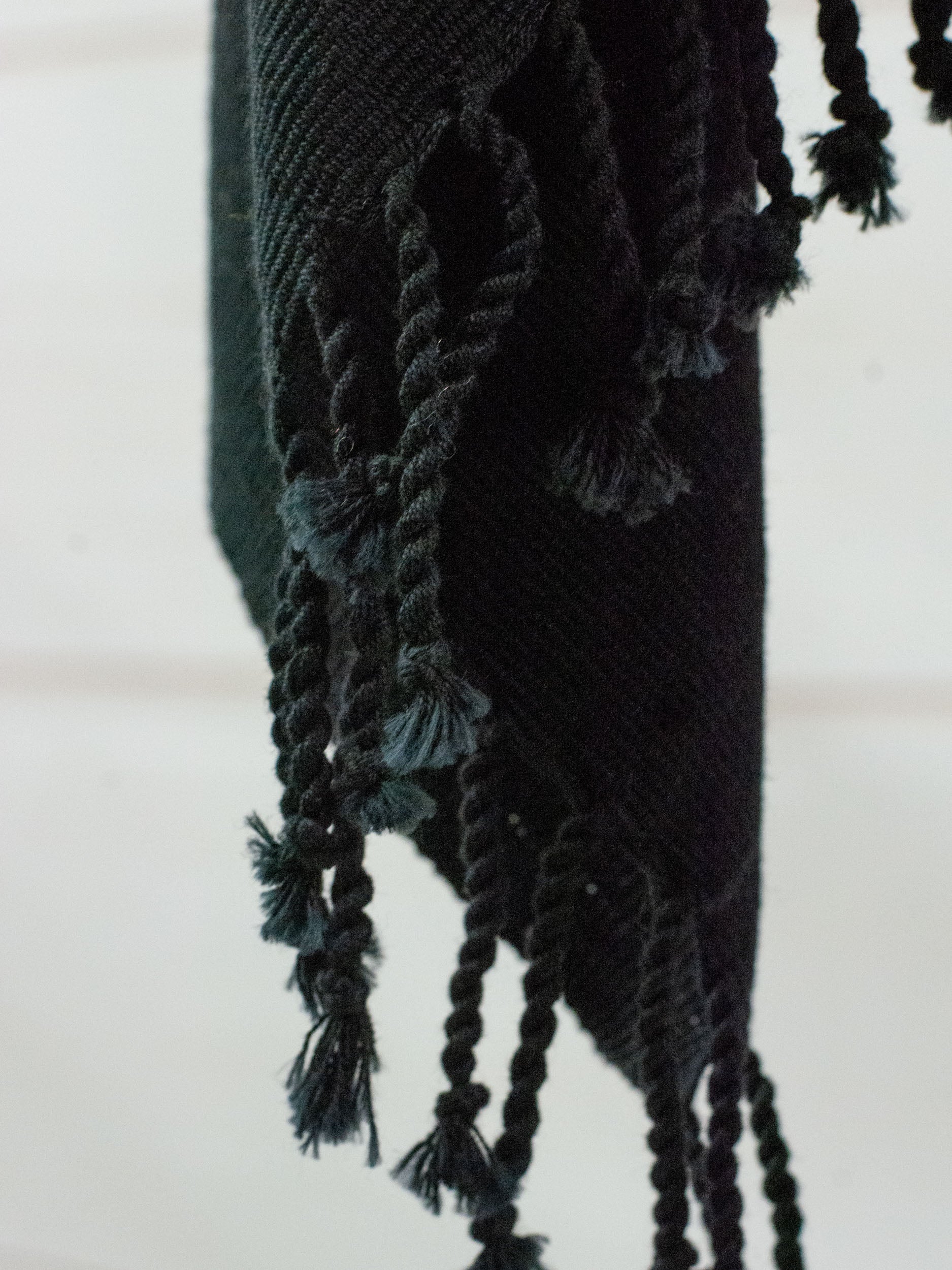 Long poncho two frayed lines Chiapas