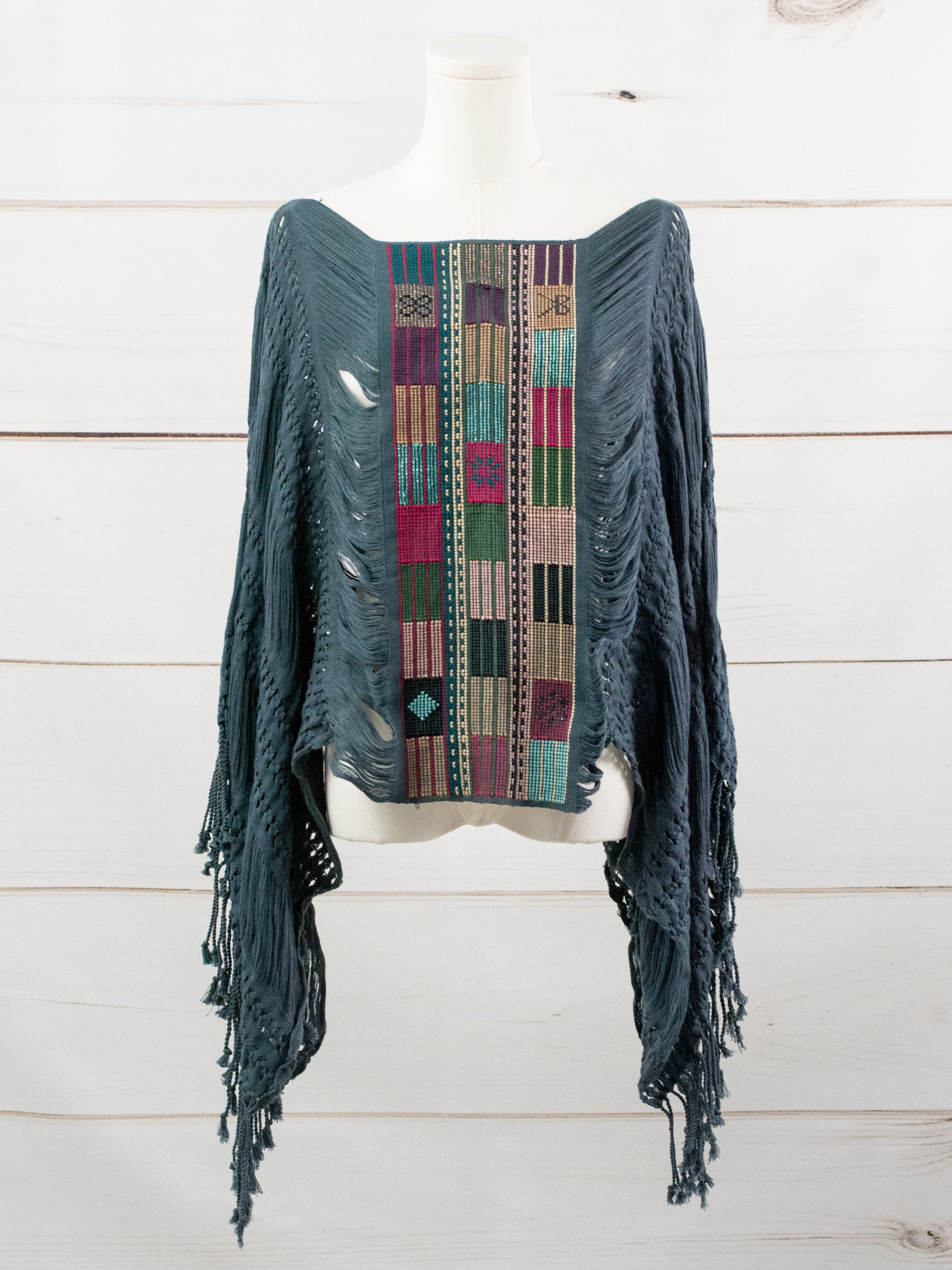 Long poncho all unraveled Chiapas