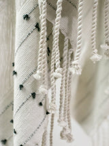 Long poncho with three frayed lines from Chiapas