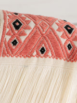 Short poncho three fringed lines Chiapas