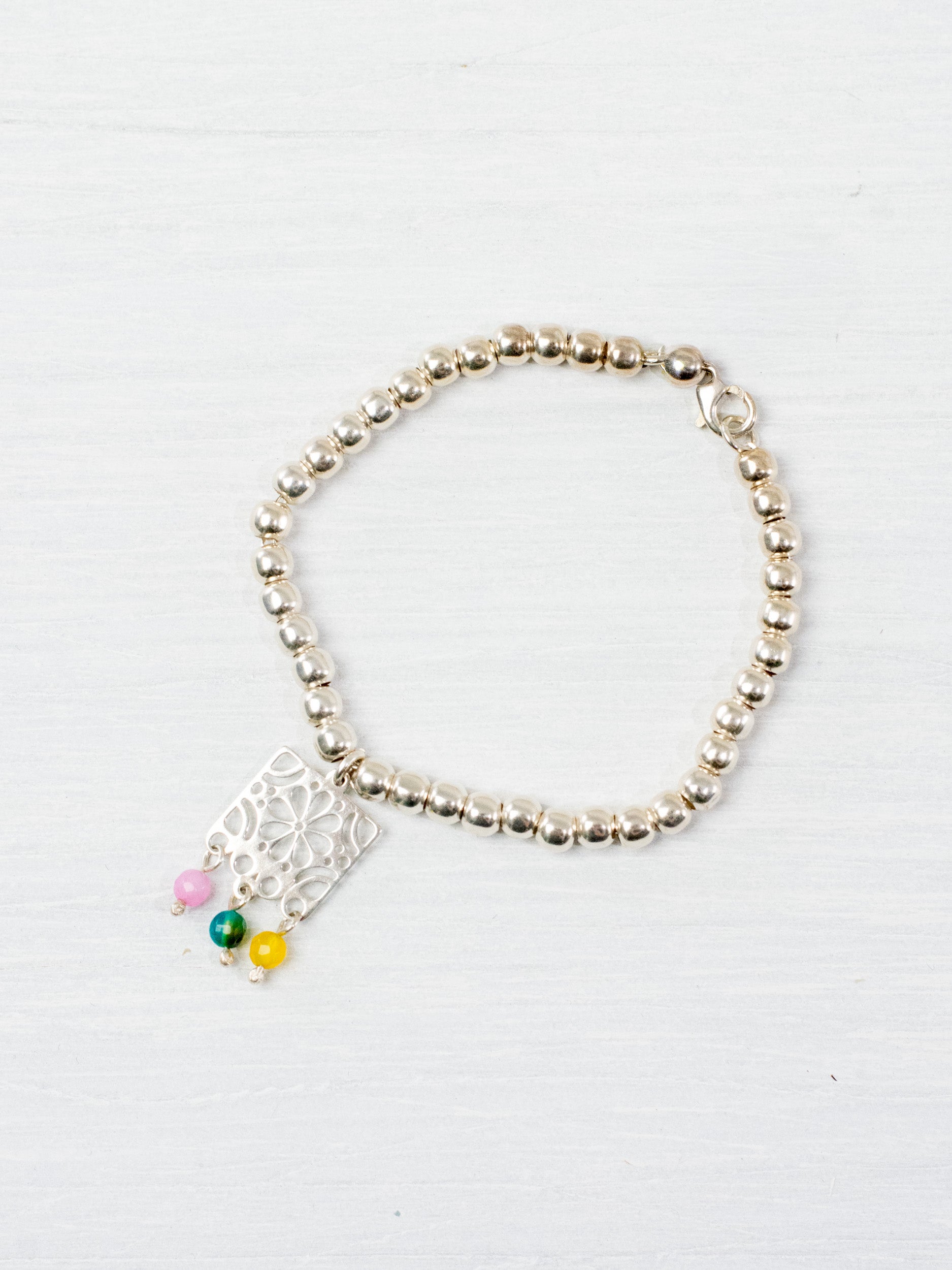 Pulsera papel picado con flor