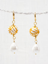 Aretes talavera esferas con perlas