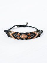 Small diamond-patterned Wixárika beaded bracelet