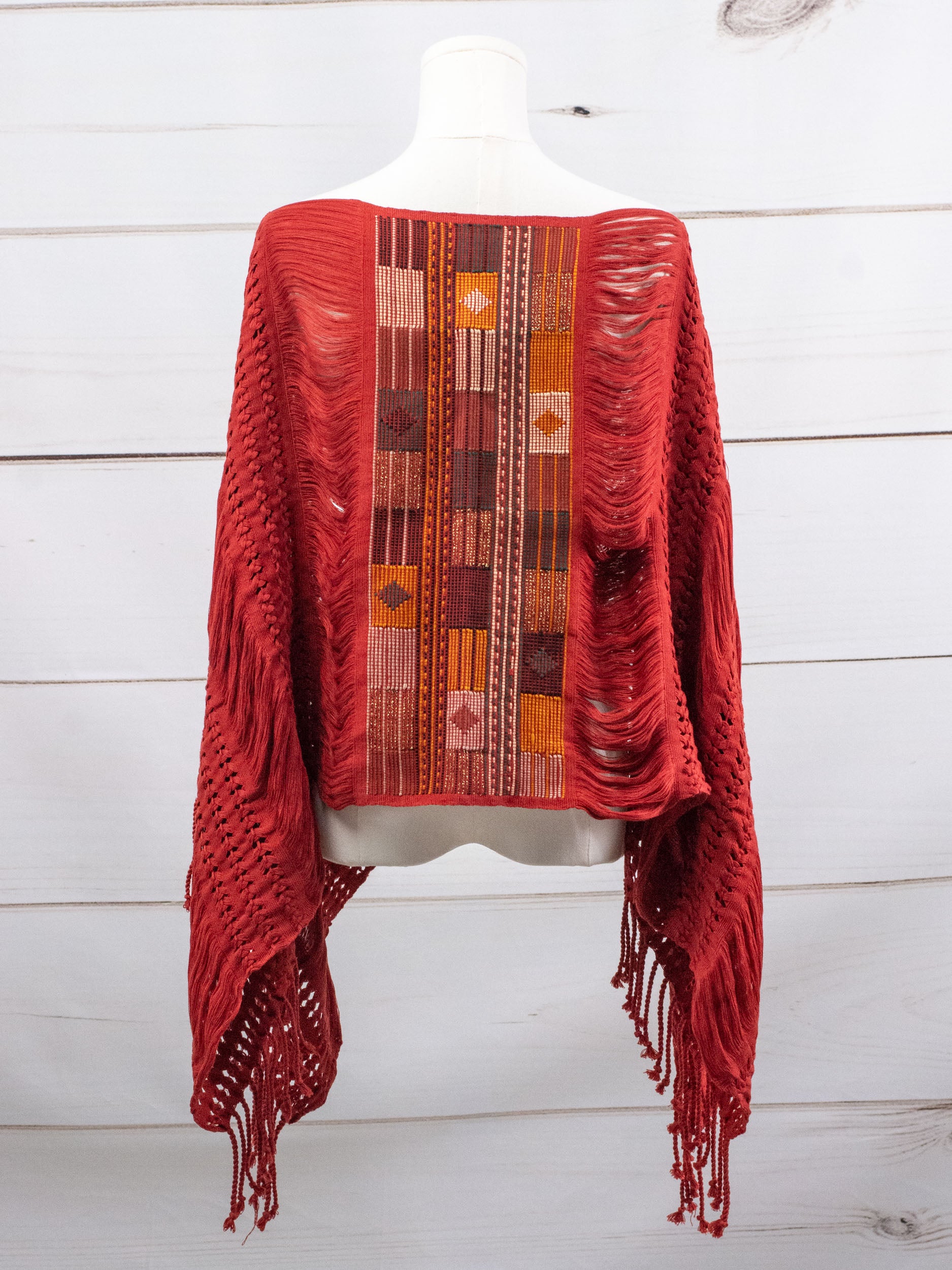 Long poncho all unraveled Chiapas