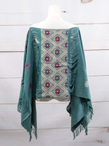 Long poncho two frayed lines Chiapas