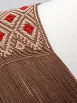 Long poncho two frayed lines Chiapas
