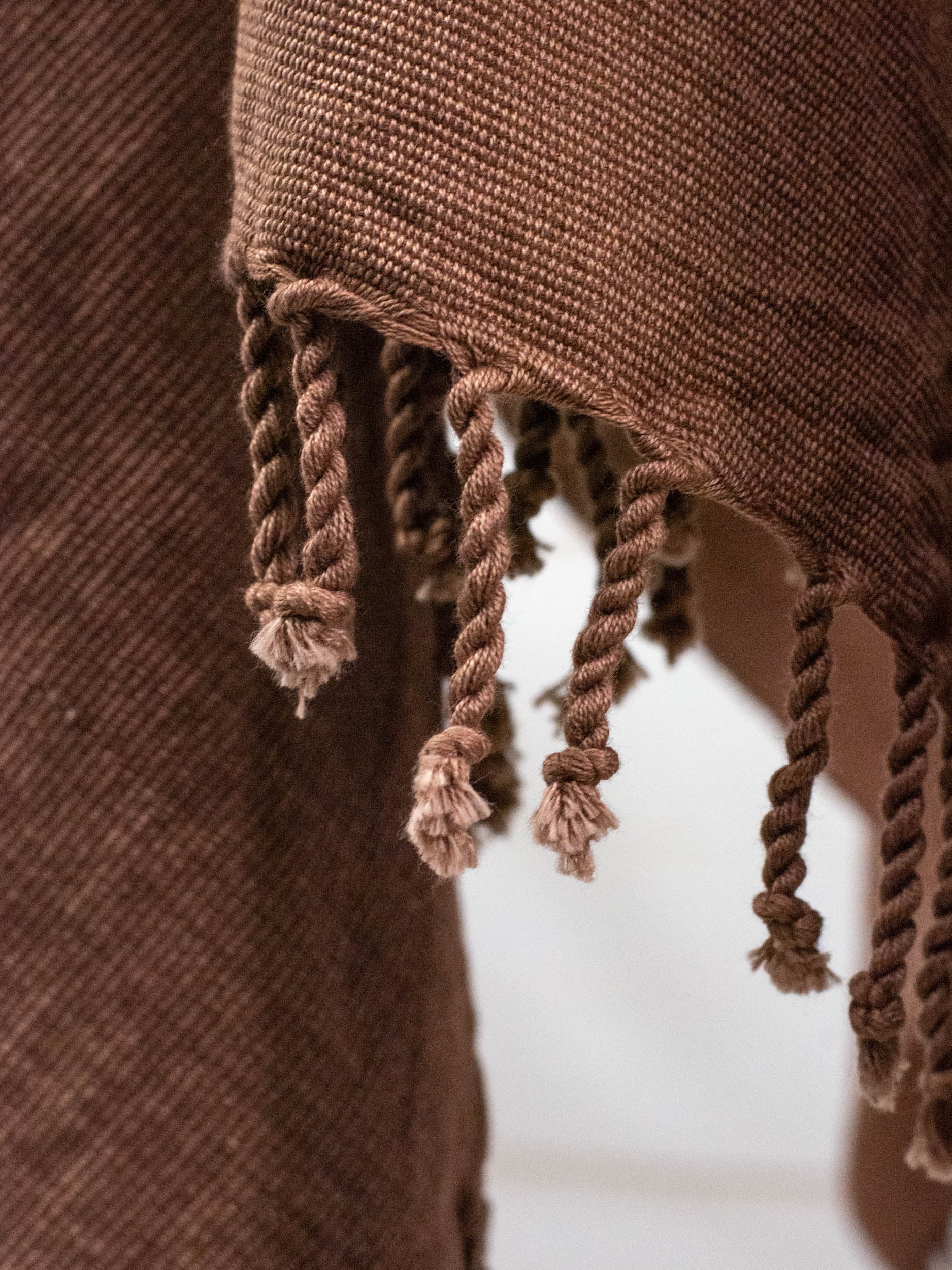 Long poncho two frayed lines Chiapas