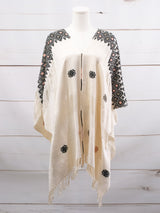 Long poncho two frayed lines Chiapas