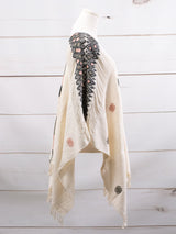 Long poncho two frayed lines Chiapas