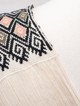 Long poncho two frayed lines Chiapas