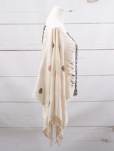 Long poncho two frayed lines Chiapas