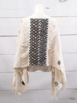 Long poncho two frayed lines Chiapas