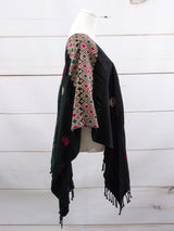 Poncho largo tres líneas deshiladas Chiapas