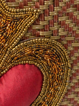 Medium heart milagro artisan bag with flower pompom