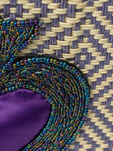 Medium heart milagro artisan bag with flower pompom