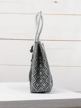 Medium heart milagro artisan bag with flower pompom