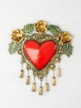 Heart with pompoms and flowers