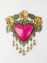 Heart with pompoms and flowers