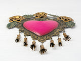 Heart with pompoms and flowers