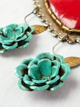 Heart with leaves and three hanging flowers